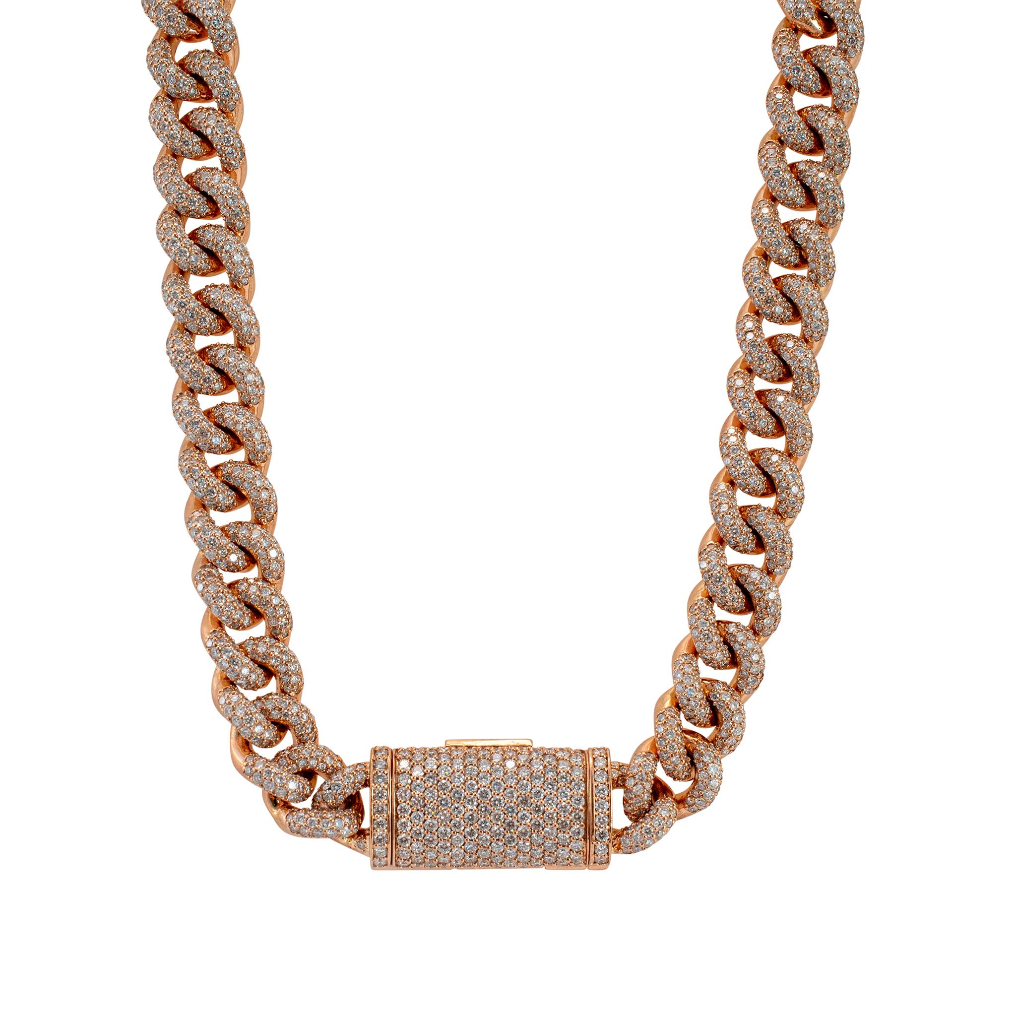 Genere: Unisex

Tipo di metallo: Oro rosa 14K

Lunghezza: 16,00 pollici

Larghezza: 13.00 mm

Peso: 158,92 grammi

Catena a maglie cubane in oro rosa 14K. Il metallo è stato testato ed è risultato essere oro rosa 14K. Inciso con 
