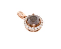 14k Rose Gold Chocolate Vintage Diamond Pendant