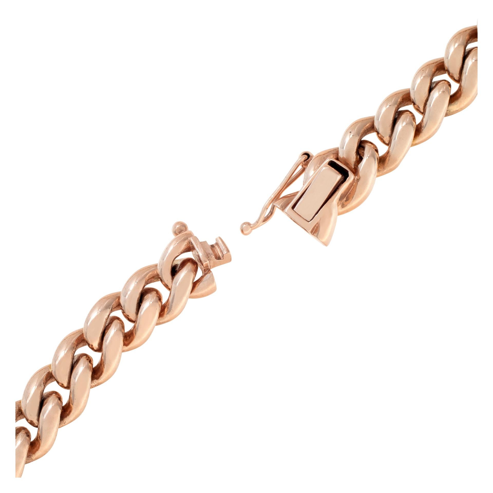 14k Rose Gold Choker with Diamond Stations For Sale 1