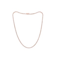 14K Rose Gold Classic Tennis Necklaces 8.06Cts, 168St