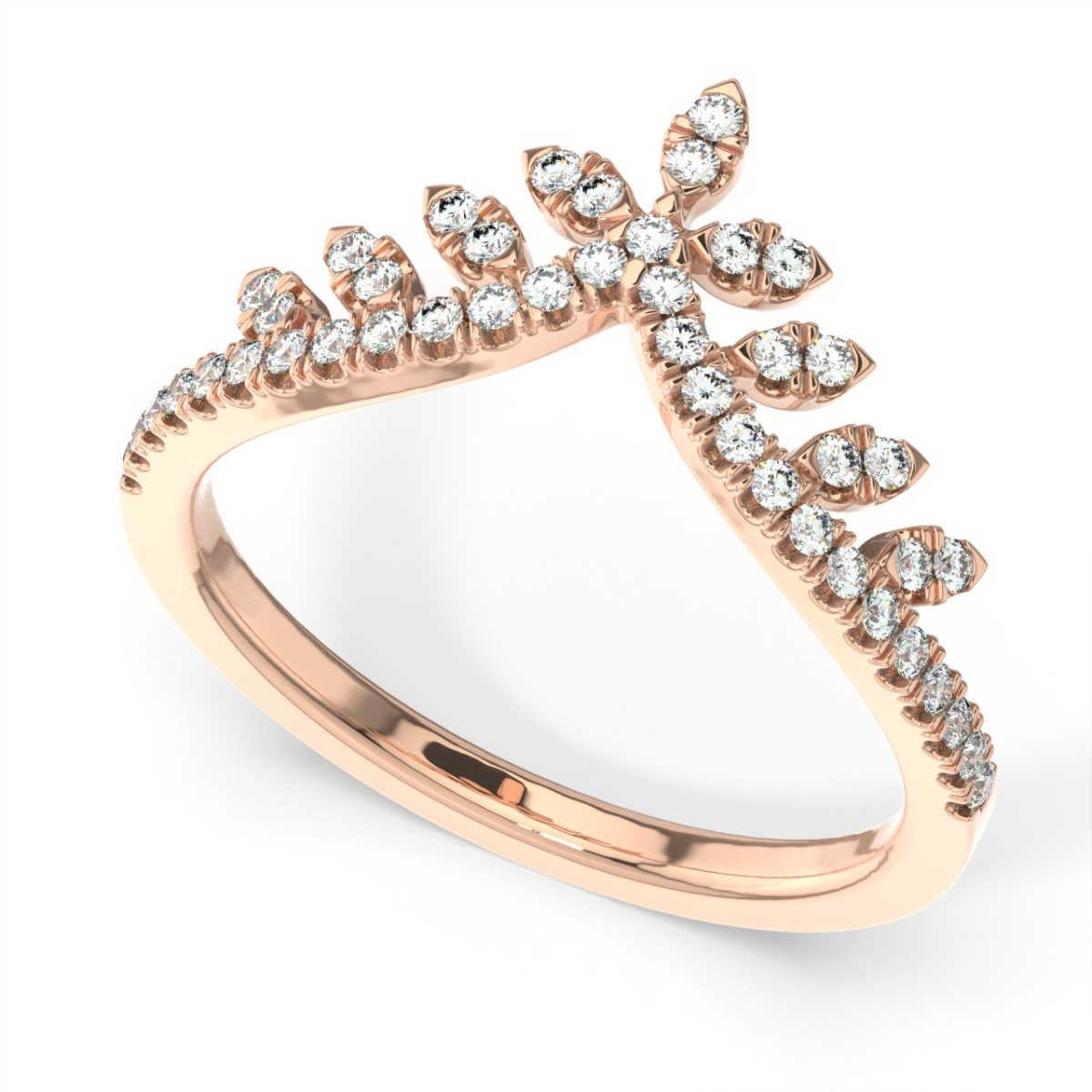 Round Cut 14 Karat Rose Gold Colmar Diamond Ring '1/4 Carat' For Sale