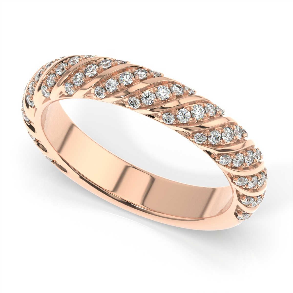 Round Cut 14K Rose Gold Constance Diamond Ring '2/5 Ct. tw' For Sale
