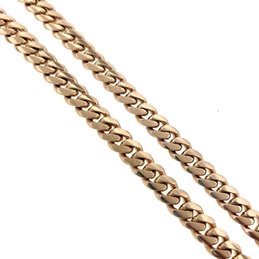 14k Rose Gold Cuban Link 24″ Kette Halskette 150.6g im Zustand „Hervorragend“ im Angebot in Boca Raton, FL