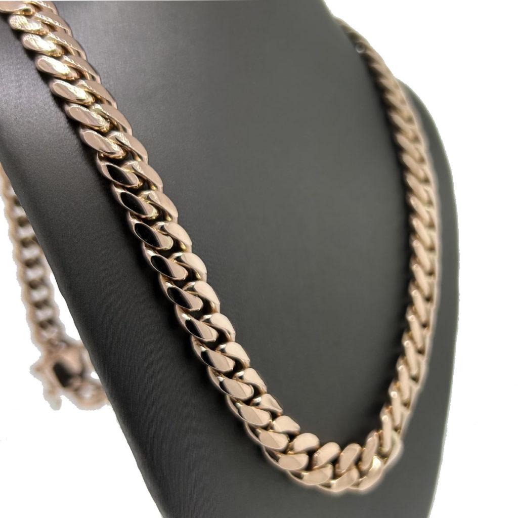 14k Rose Gold Cuban Link 24″ Kette Halskette 150.6g im Angebot 1