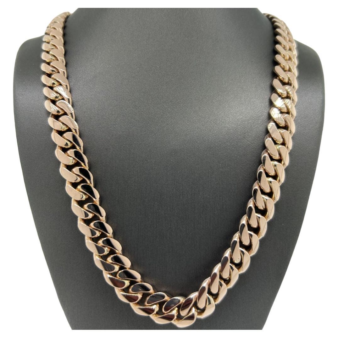 14k Rose Gold Cuban Link 24″ Chain Necklace 150.6g
