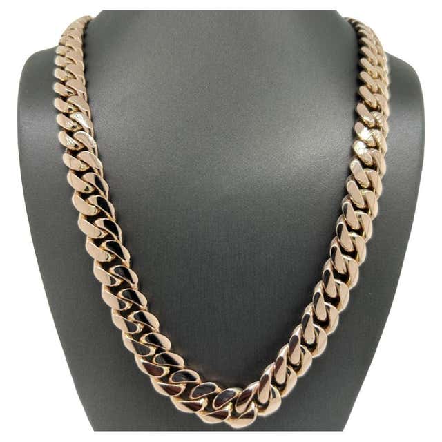 Rose Gold Cuban Link Chain - 49 For Sale on 1stDibs