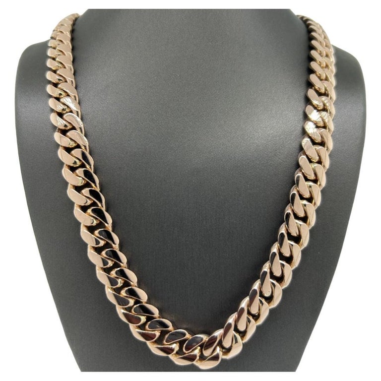 Very Small Rose Gold Curb (Cuban) Link Chain by The inch | inch of Gold 37 Inches