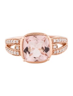 14K Rose Gold Cushion Morganite Cocktail Ring