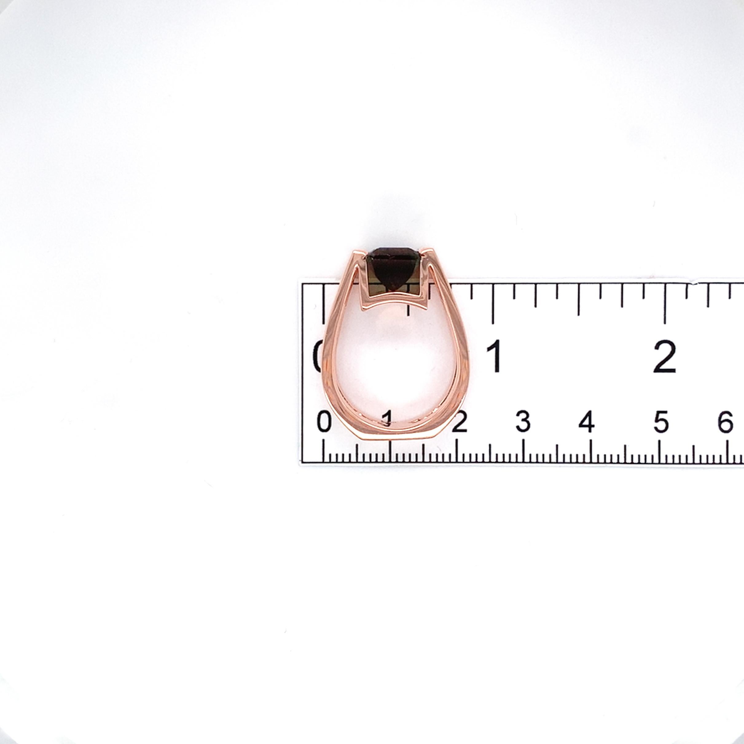Anello personalizzato in oro rosa 14K con tormalina bicolore di Harry Roa in vendita 4