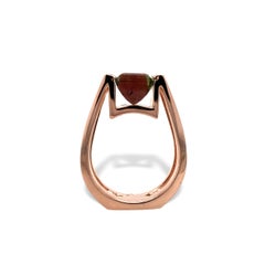 14K Rose Gold Custom Bi-color Tourmaline Ring by Harry Roa