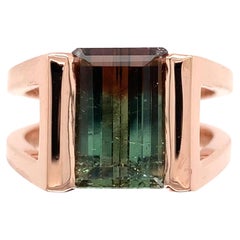 14K Rose Gold Custom Bi-color Tourmaline Ring by Harry Roa
