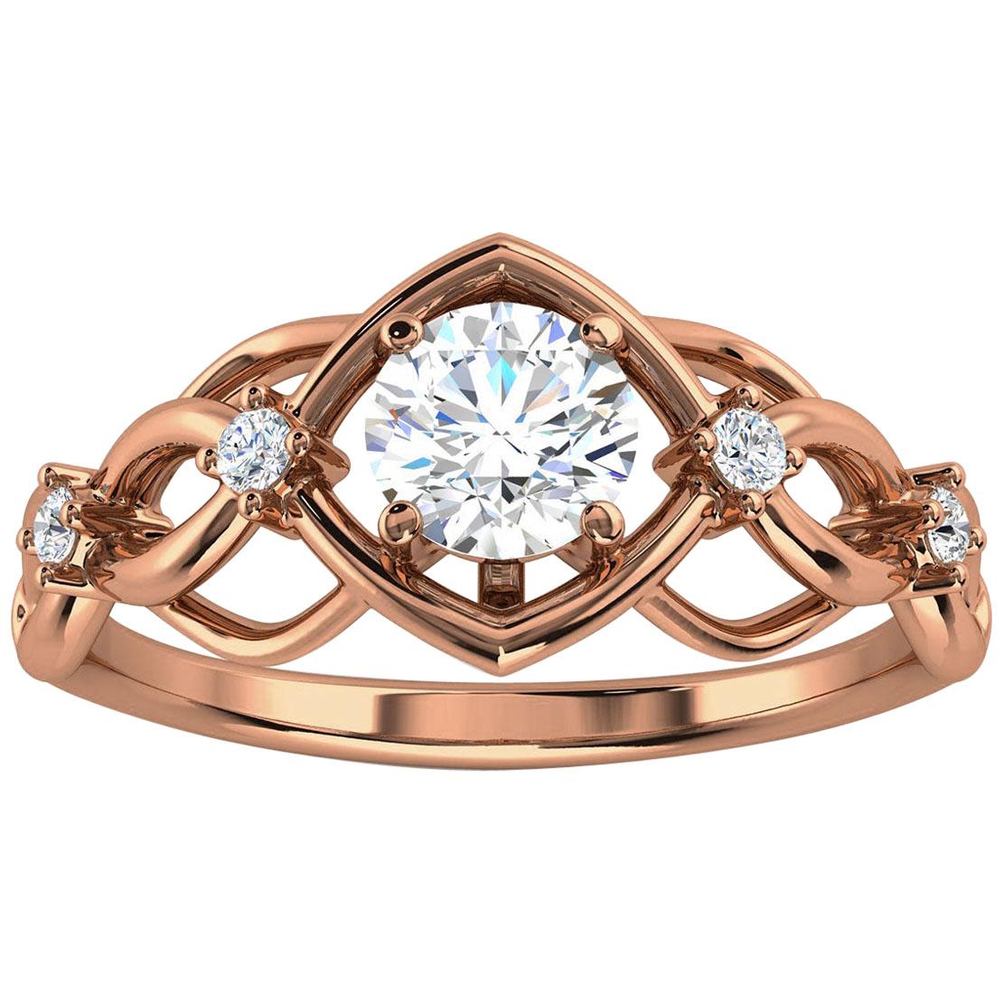 14k Rose Gold Delicate Orim Diamond Ring '2/5 Ct. Tw' For Sale