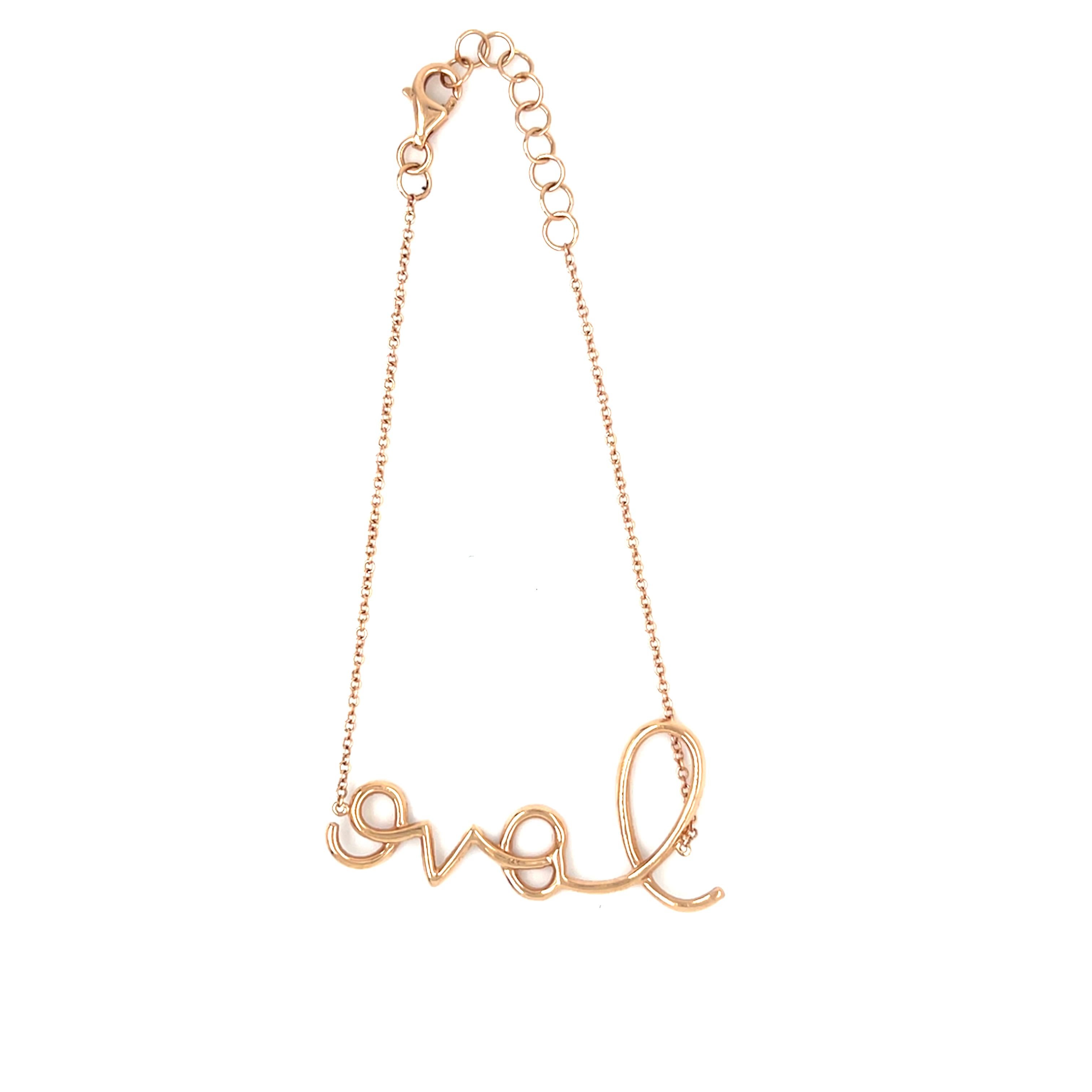 14k Rose Gold Delicate Script 