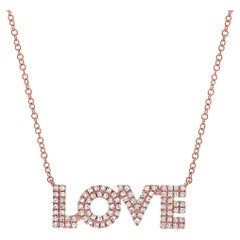 Collier d'amour en or rose 14K avec diamant 0.20ct pour elle