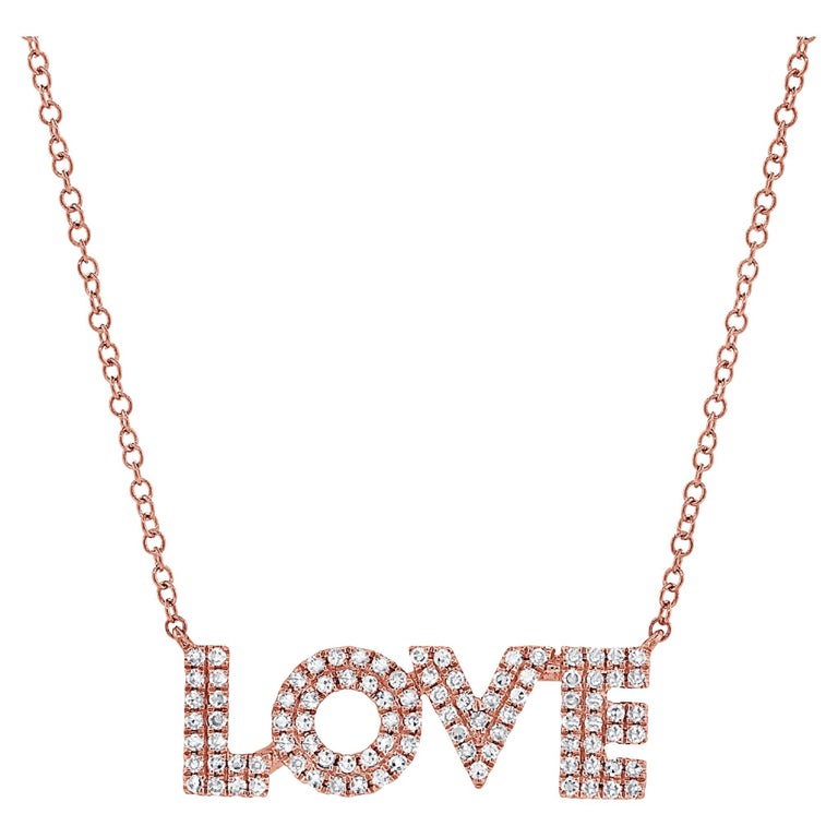 LOVE NECKLACE ADJUSTABLE ROSE GOLD 2 DIAMOND