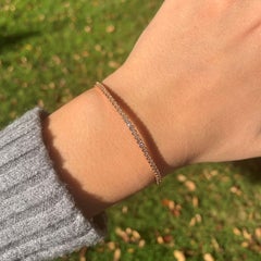 14K Rose Gold Diamond 0.95ct Flexible Bangle for Her