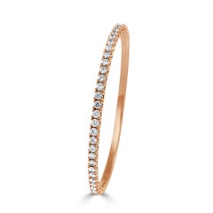 14K Rose Gold Diamond 3ct Flexible Bracelet for Her