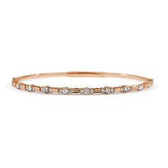14K Rose Gold Diamond .75ct Flexible Bracelet for Her