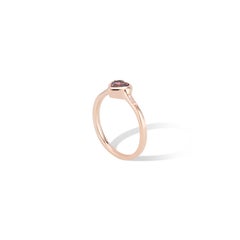 14k Rose Gold Diamond and Rhodolite Garnet Heart Ring