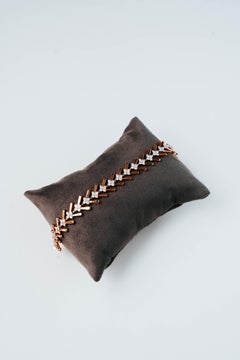 14K Rose Gold Diamond Arrow Motif Tennis Bracelet