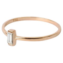 14k Rose Gold Diamond Baguette Ring Engagement Ring