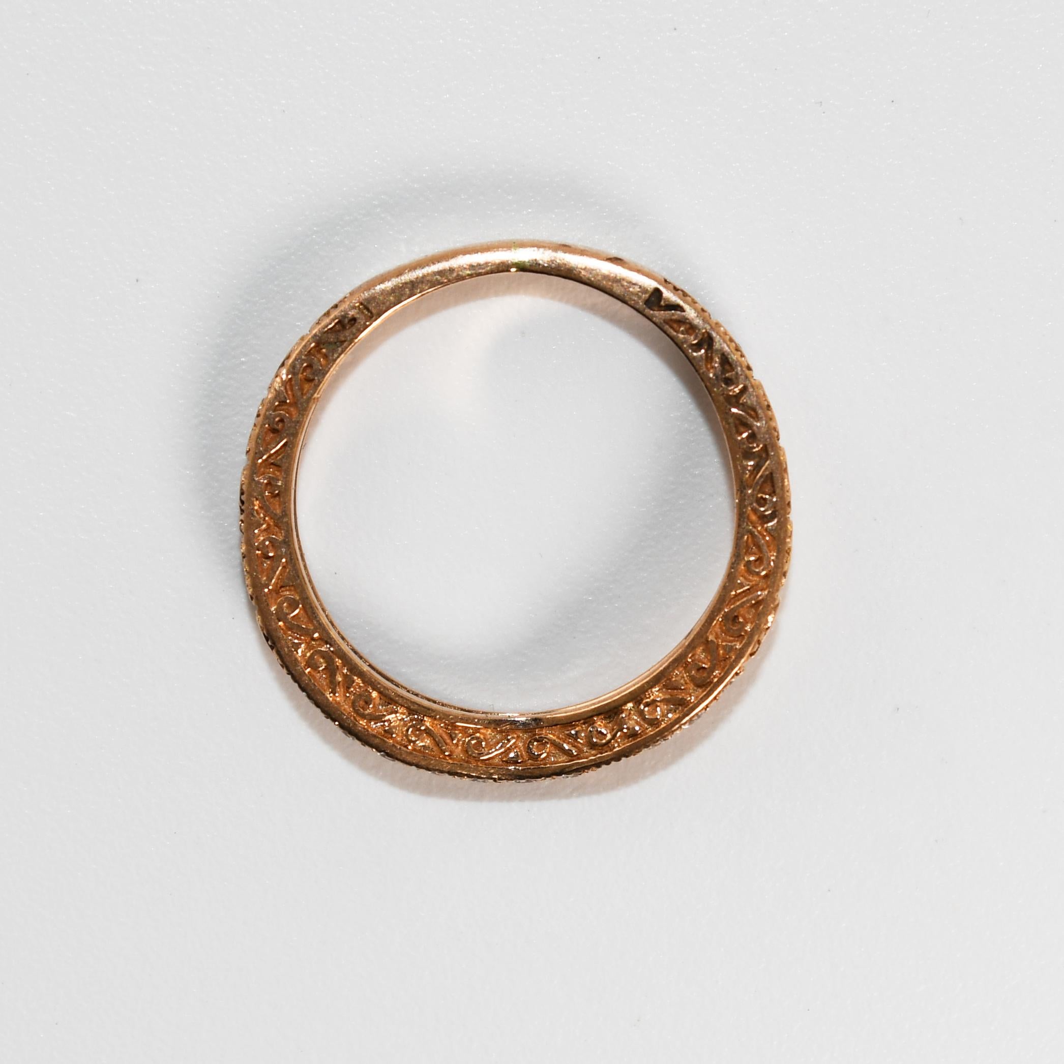 14K Rose Gold Diamond Band 0.15ct For Sale 2