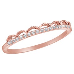 14K Rose Gold Diamond Band for Her