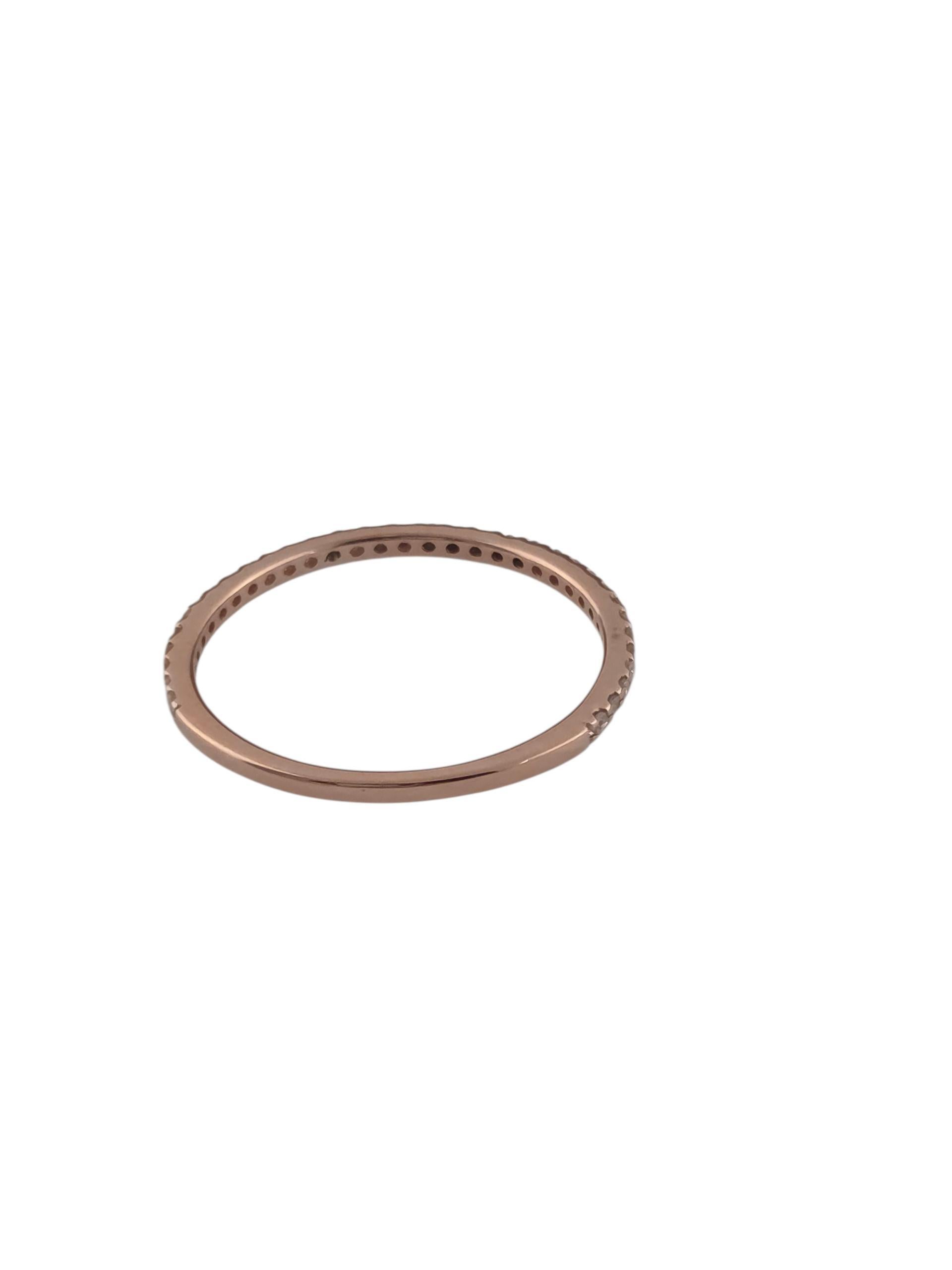 Contemporaneo Anello con fascia di diamanti in oro rosa 14K #23705 in vendita