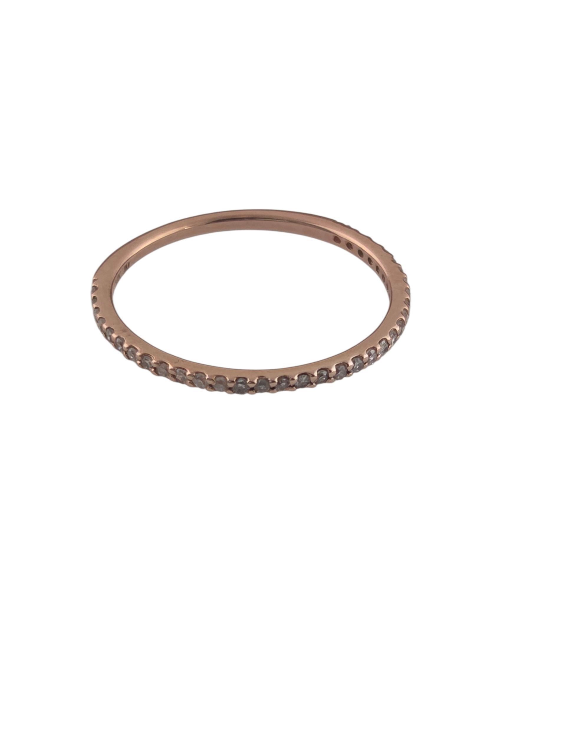 Anello con fascia di diamanti in oro rosa 14K #23705 In condizioni buone in vendita a Washington Depot, CT