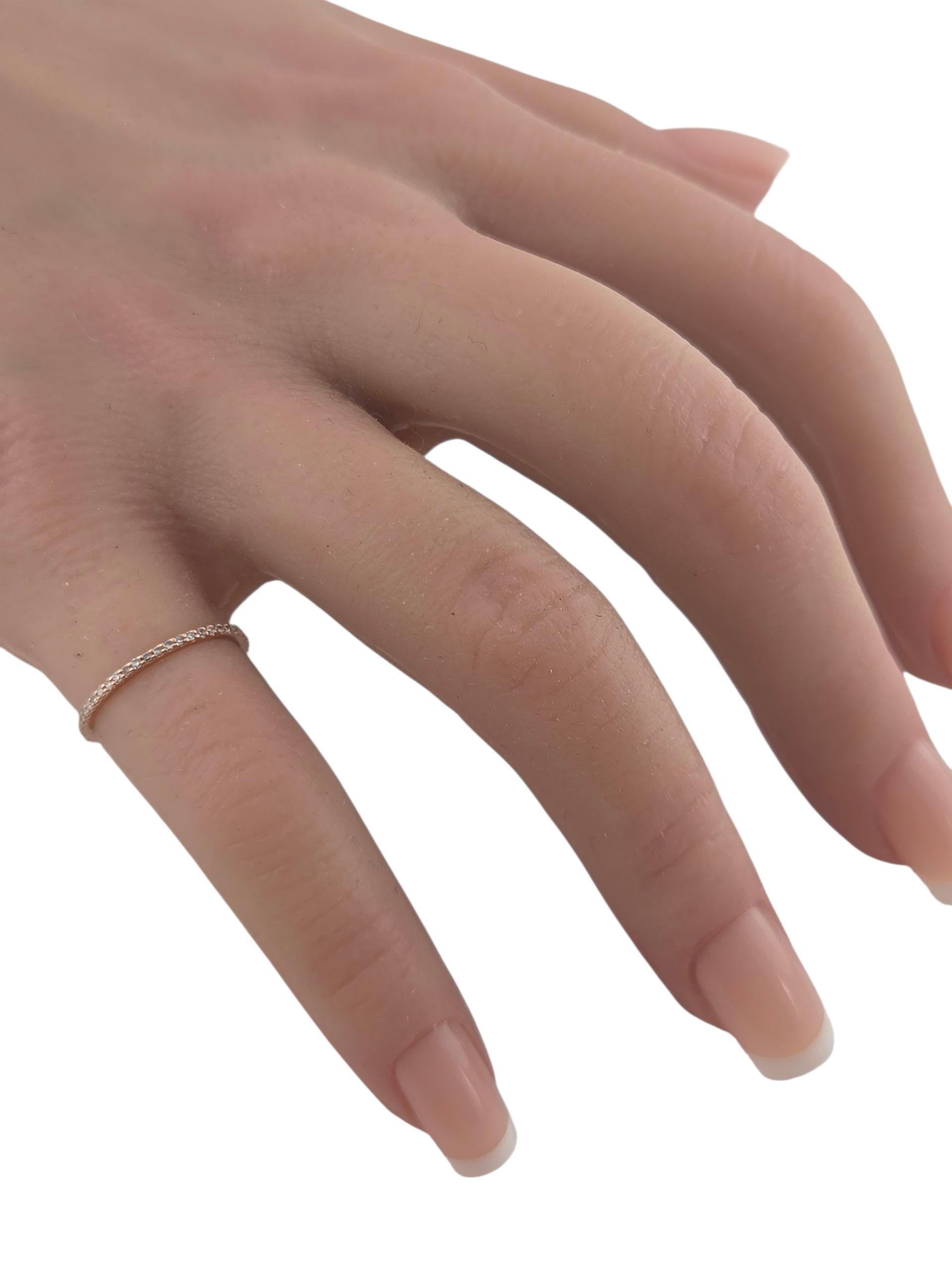 Donna Anello con fascia di diamanti in oro rosa 14K #23705 in vendita