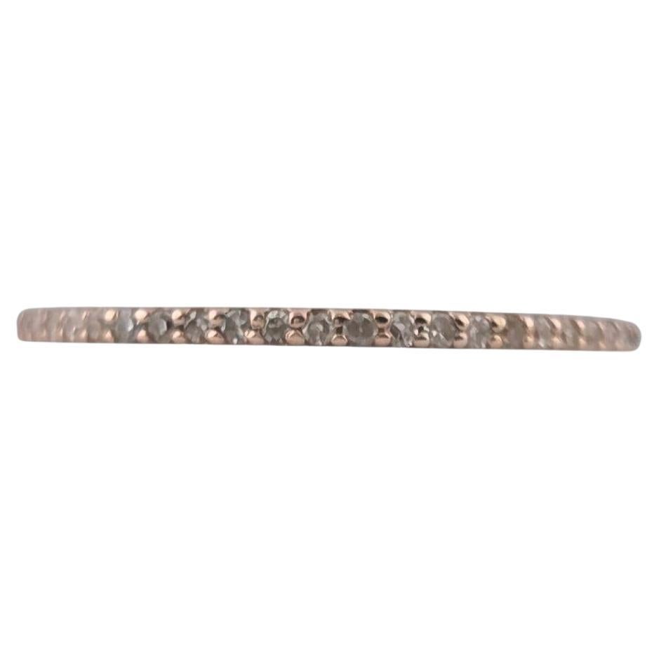 Anello con fascia di diamanti in oro rosa 14K #23705