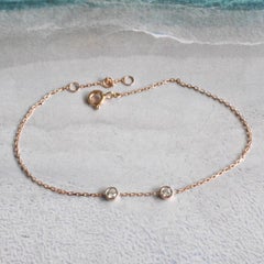 14k Gold Diamond Bezel Bracelet Diamond Duo Bracelet