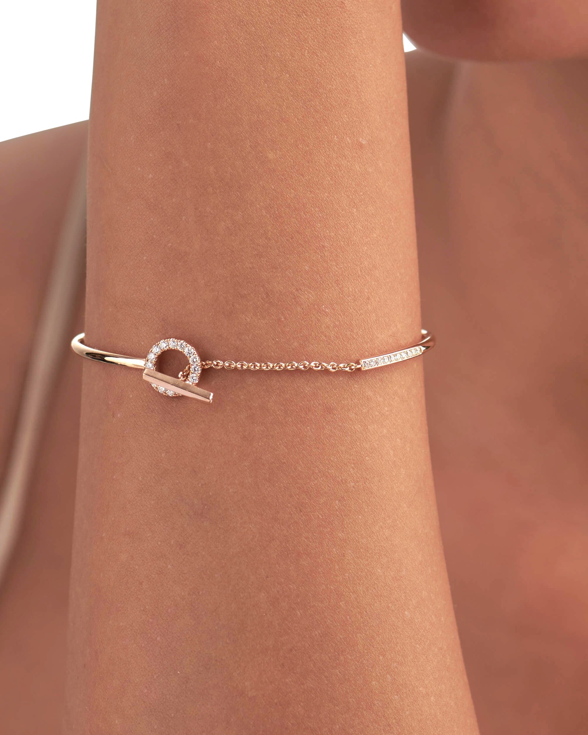 14k rose gold Diamond Bracelet in 14k Solid Gold