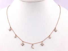Collana con ciondolo "Celestial Radiance" in oro rosa 14 carati con diamanti