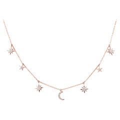 Collana con ciondolo "Celestial Radiance" in oro rosa 14 carati con diamanti