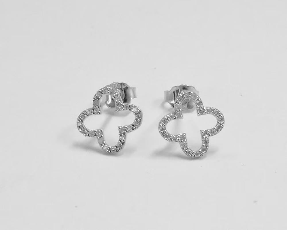 14K Rose Gold Silver Detailed Leaf Stud Earrings