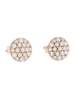 14K Rose Gold Diamond Cluster Stud Earrings for Her