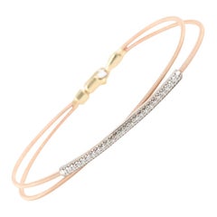 14 Karat Rose Gold Diamond Crossover Bracelet