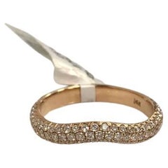 14K Roségold Diamant-Ring mit geschwungenem Band