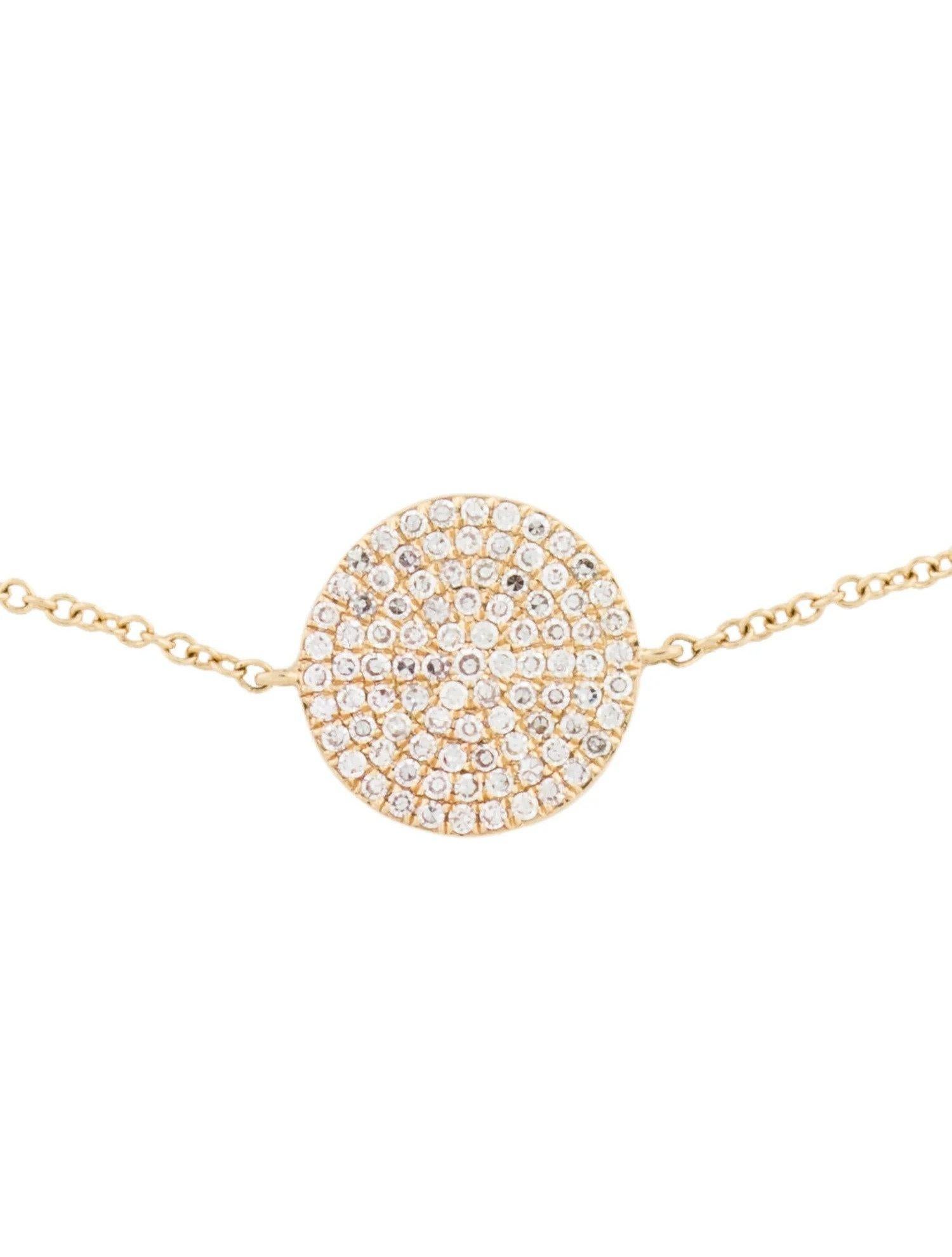 Contemporain Bracelet à chaîne en forme de disque en or rose 14 carats et diamants pour elle en vente
