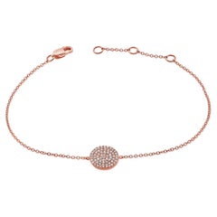 14K Rose Gold Diamond Disc Chain Bracelet