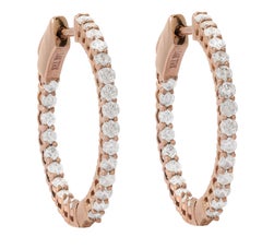 Pendientes de diamantes de oro rosa de 14 quilates