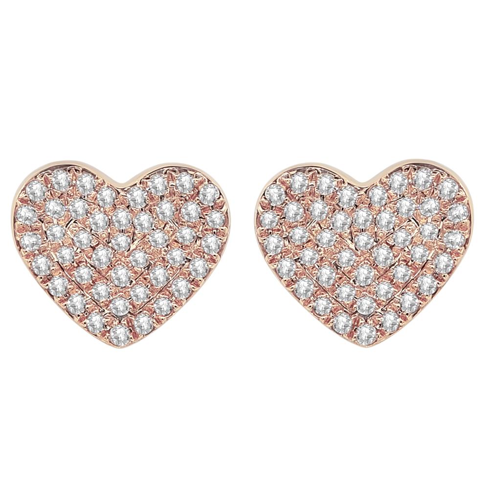 Round Cut 14K Rose Gold Diamond Earrings
