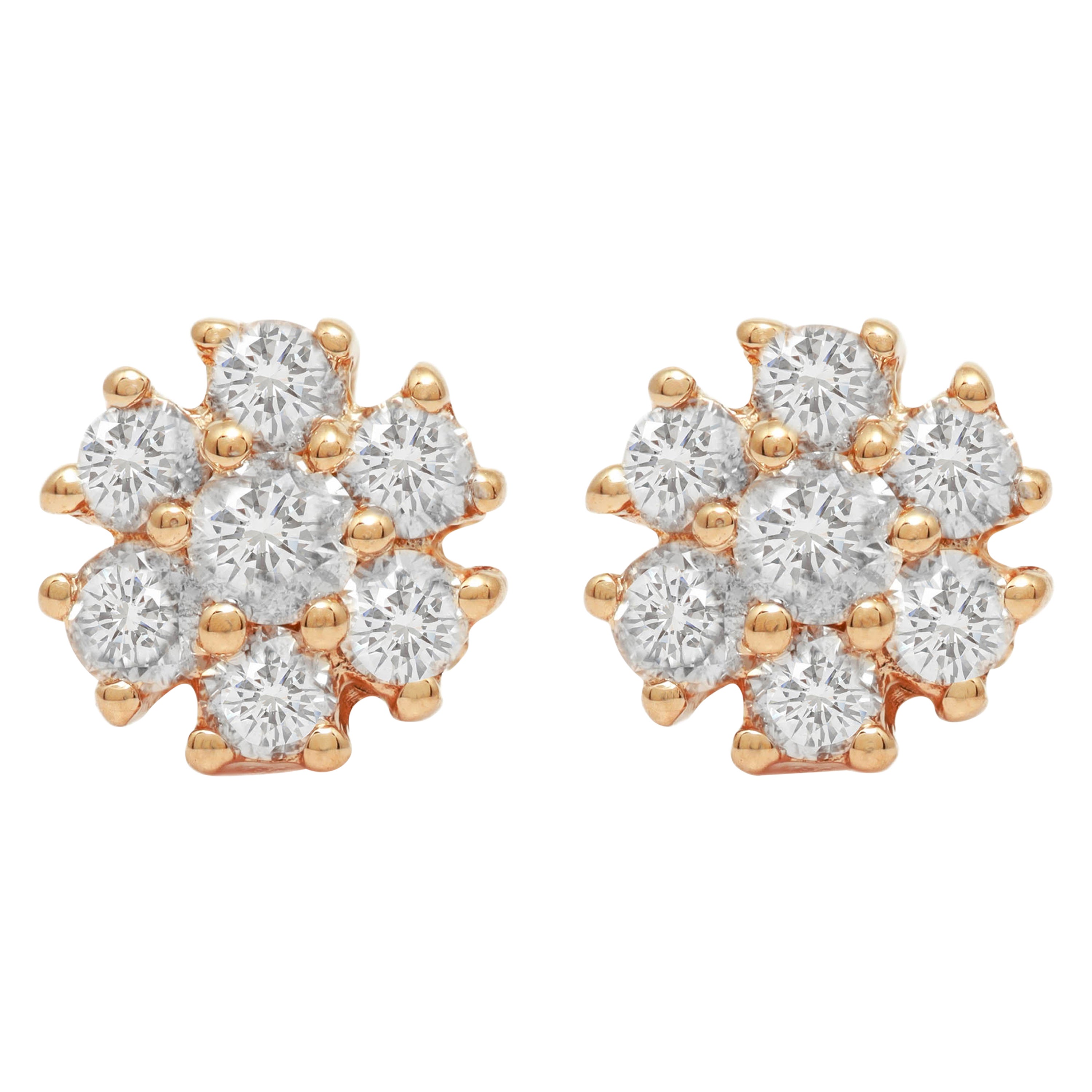 Orecchini con diamanti in oro rosa 14K