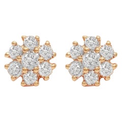 Orecchini con diamanti in oro rosa 14K