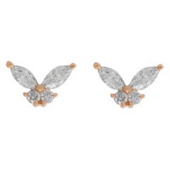 14K Rose Gold Diamond Earrings 14K Rose Gold Diamond Earrings