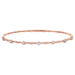 Bracciale flessibile con diamanti in oro rosa 14K