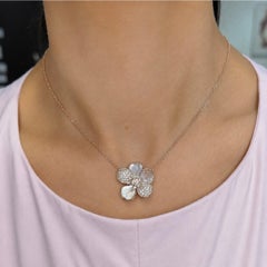 Collana con ciondolo a forma di fiore in oro rosa 14 carati con diamanti – 1,43 carati PJNP6507