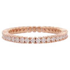 14K Roségold Eternity-Ring für Verlobungsring mit echtem Diamant Thin