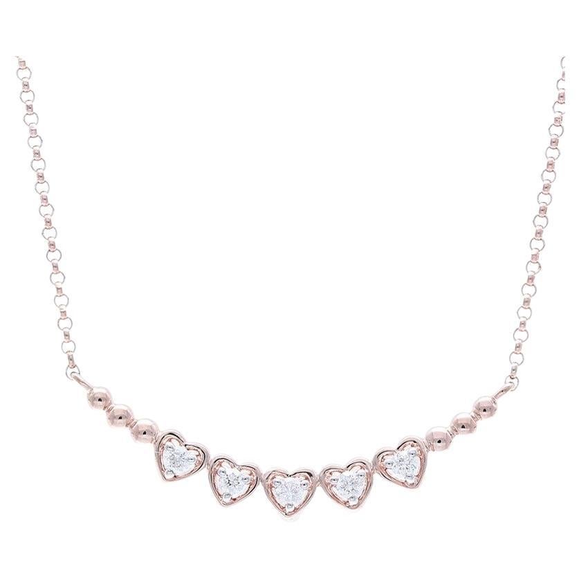 14K Rose Gold & Diamond Gazebo Collection Necklace (0.11 Ctw) For Sale